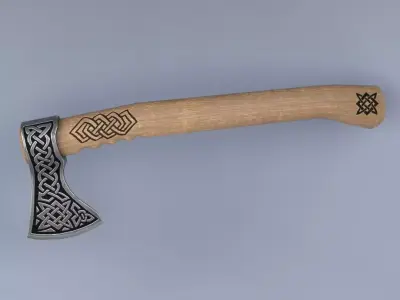 Slavic axe Low-poly 3D model