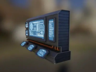 Sci-fi Computer console Low-poly 3D model purchase