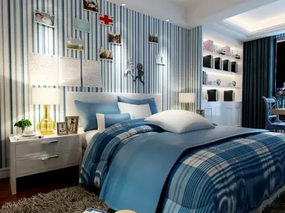 Light luxury children room 3D model Free low-poly 3D model