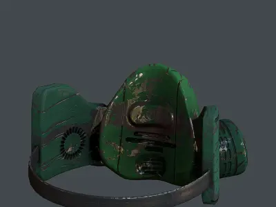 Gas mask helmet 3d model scifi Low-poly Low-poly 3D Low-poly 3D model