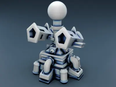 Anti-aircraft gun 3D print model