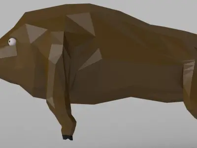 WarthHog Low-Poly Base Free low-poly 3D model