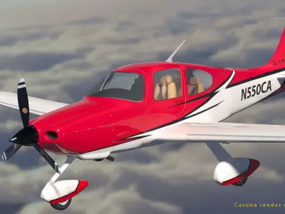 Cirrus SR 22 high detailed model low poly Low-poly 3D model
