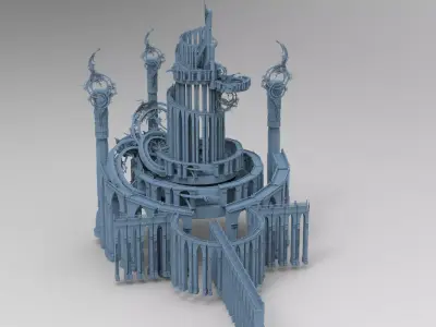 Final Fantasy Floating cityscape 3D model