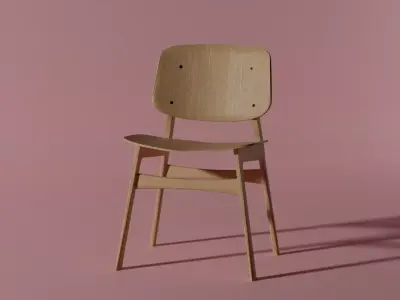 Realistic Wood Ergonomic Chair Free low-poly 3D model