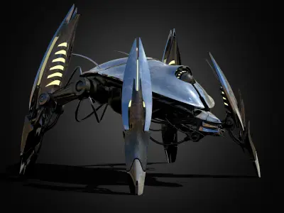 Animated Sci-Fi Quadruped Robot 3D model