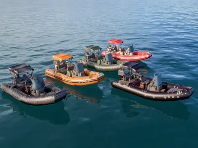 Inflatable boats collection 3D model
