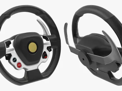 Sports Car Steering Wheel 3D model