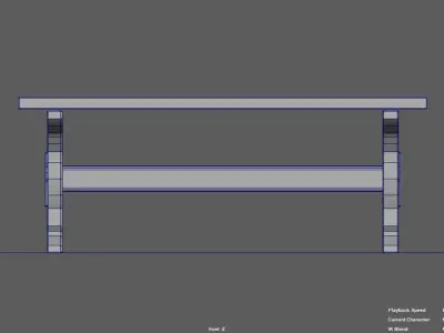 wooden table Free 3D model 2