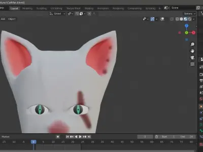 CatMan or WhitePanther Free low-poly 3D model