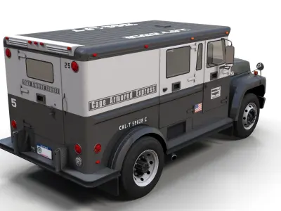 Security armored truck Low-poly 3D model