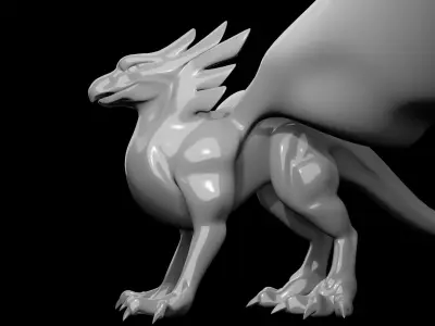 Lowpoly Gryphon dragonfly Low-poly 3D model