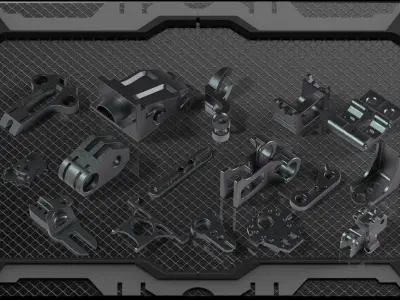 kitbash hard surface pack automatic num3 3D model