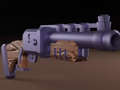 Stylized shotgun 3D model for game 3D model