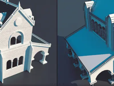 Gondor House Building Low-poly 3D model