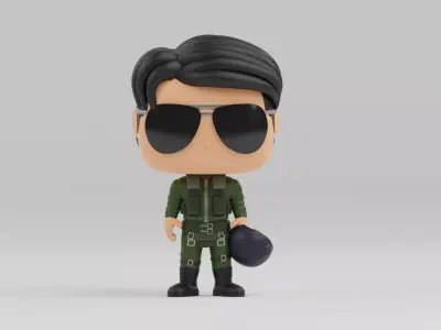  Pete Maverick Mitchell funko pop from the movie top gun 3D print model