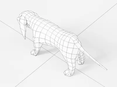 Basset hound dog 3d model  Low-poly 3D model