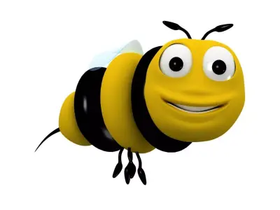 Bee cartoon character 3D model