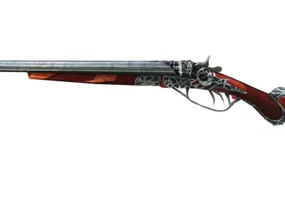 Double Barrel Shotgun 2 Low-poly 3D model