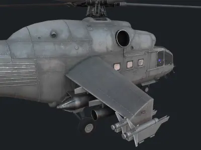 Mi-24a Low-poly 3D model