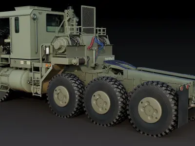 Military truck Oshkosh M1070 HET 8x8 Low-poly 3D model