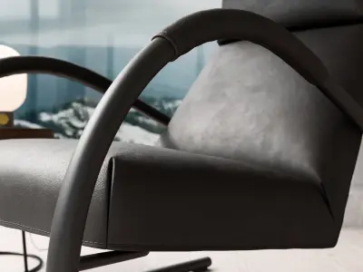  Replica Label Van Den Berg Poise Armchair Model, Black 