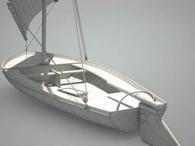 Felucca Sail Boat 3D model
