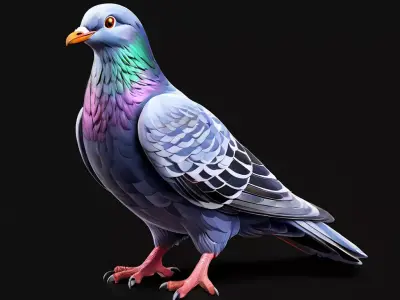 Realistic Animated Pigeon 3D Model Low-poly 3D model