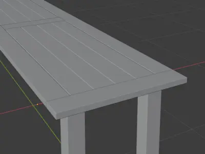 Solid wood dining table 3D model