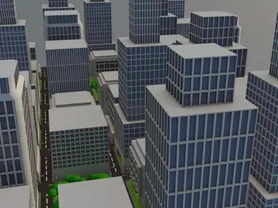 Low Poly Citiy city Free low-poly 3D model