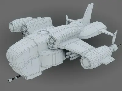 Sci-Fi Drop Ship - Low Poly - Game Ready - PBR Low-poly 3D model
