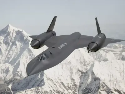 Lockheed SR-71 Blackbird 3D Model Highpoly Low-poly 3D model