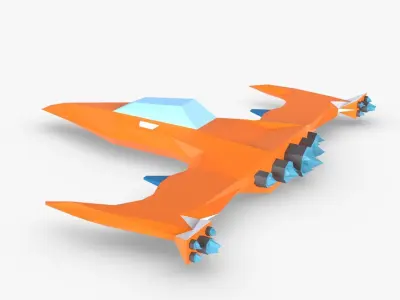 Spaceship Low Poly paper airplane Low-poly 3D model