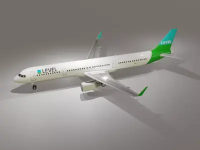 LEVEL airbus a321-211 low poly  Low-poly 3D model