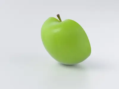 Cartoon Green Apple Half 3D model