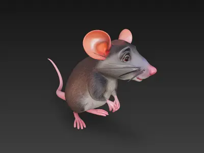 Rat Realistic 3D Model Basic - Low Poly Realistic Low-poly 3D model