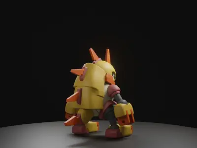 hedgeshock orange robot 3D model