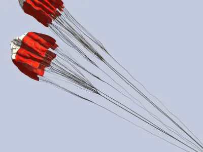 Braking parachute Low-poly 3D model