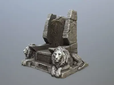 Lion Throne Low-poly 3D model