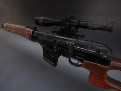 AAA Dragunov Game Ready PBR Low-poly 3D model