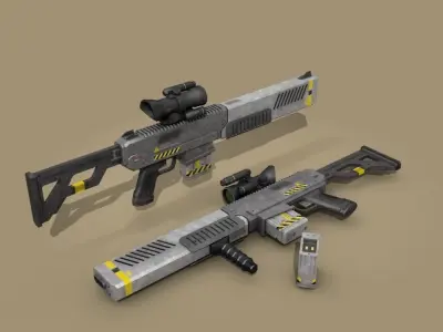 sci fi battle rifle 3D model