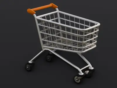 Steel Cart 3D Model Low-poly 3D model