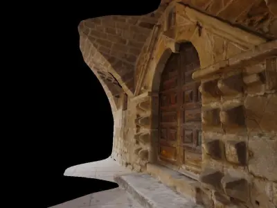 Door of the hopital saint-jacques Pradelles France 3D model