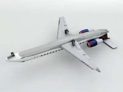  Embraer ERJ 145 - Delta Airlines Low-poly 3D model