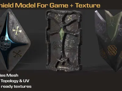 Shield Models Game Ready Texture Low-poly 3D model
