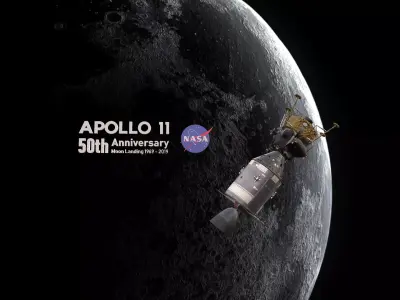 Apollo command Service module and Lunar Module  Low-poly 3D model