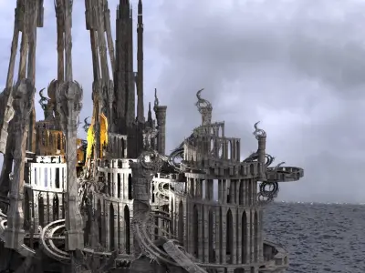 Art deco illusionist cityscape 4 3D model