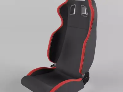 Racing Seat Sparco R100 Fabric Black-Red 3D model