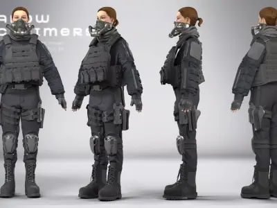 Shadow Reclaimers   Tactical Outfit Set  Male and Female 3D model