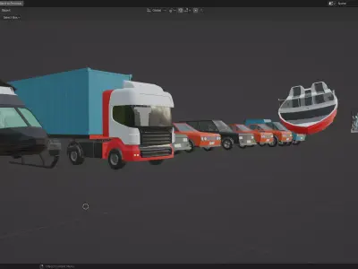 low poly vehicles asset pack Low-poly 3D model